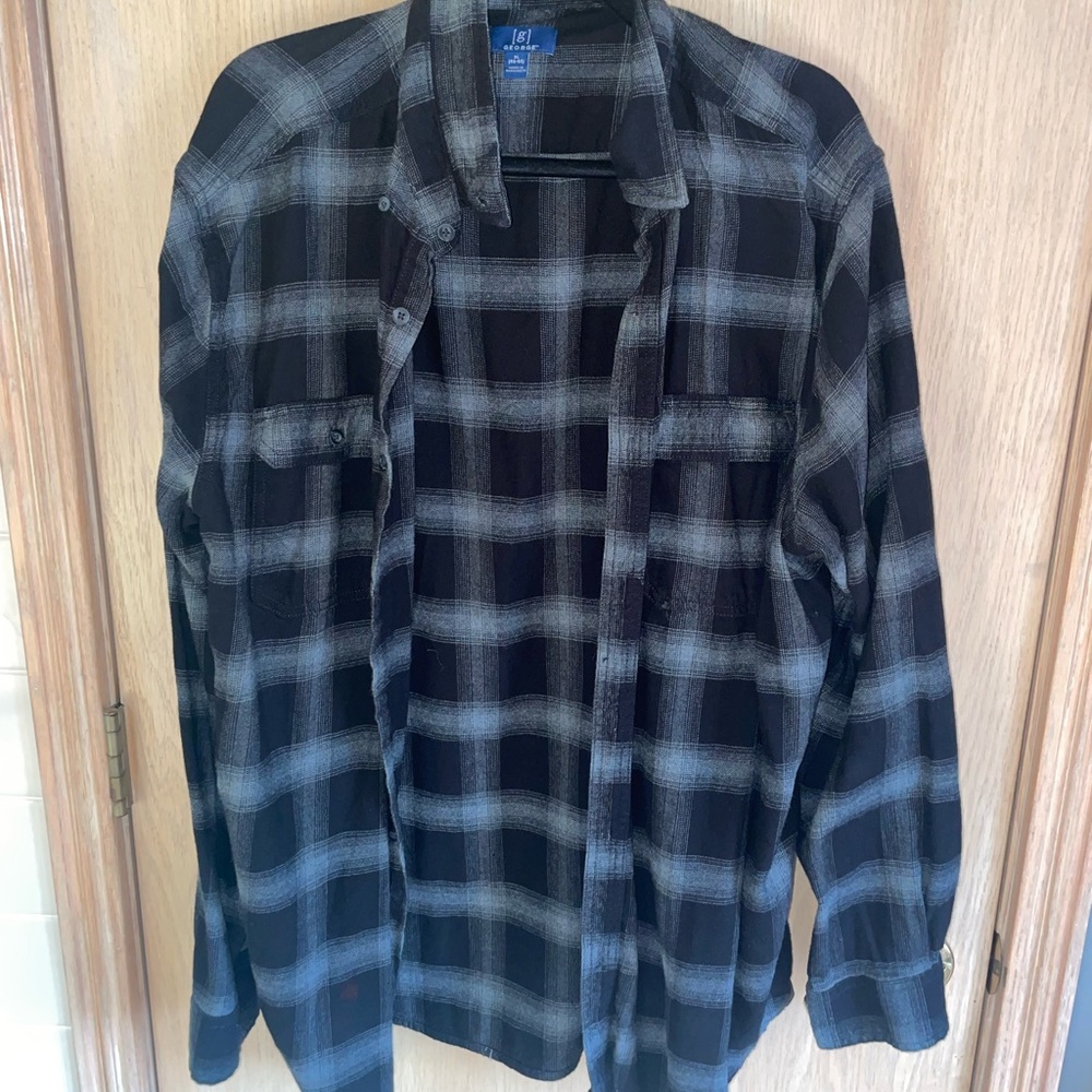 GEORGE gray & white flannel